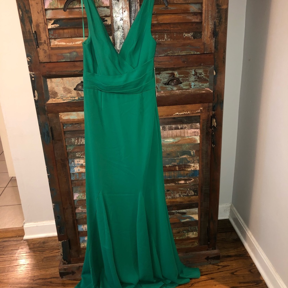 NWT Carmen Marc Valvo Infusion Green Gown Dress